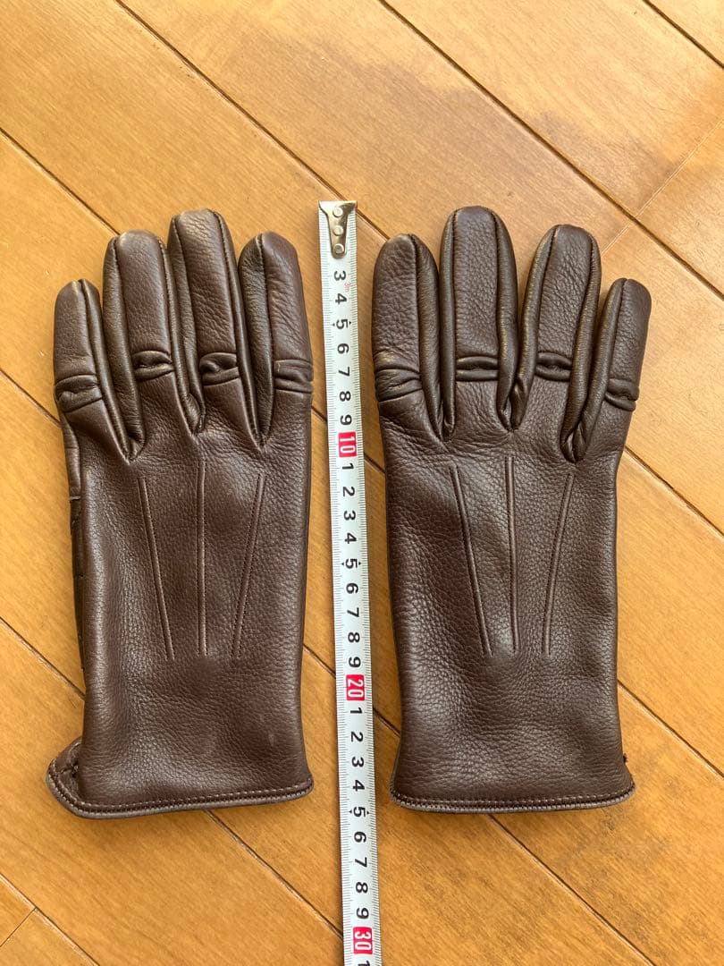 MEROLAダークブラウン レザー手袋 サイズ8 made in ITALY