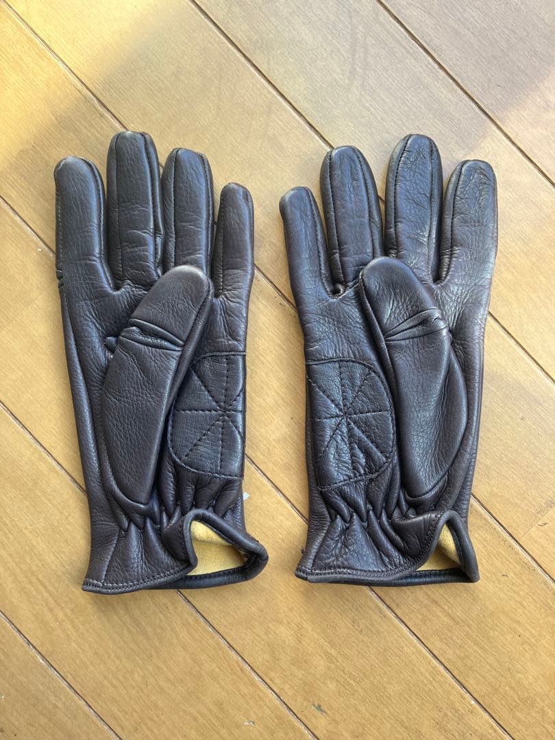 MEROLAダークブラウン レザー手袋 サイズ8 made in ITALY