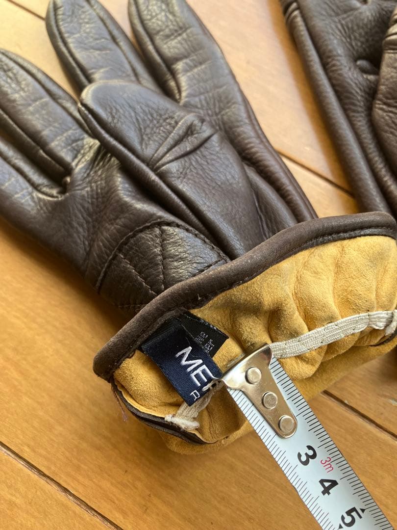 MEROLAダークブラウン レザー手袋 サイズ8 made in ITALY