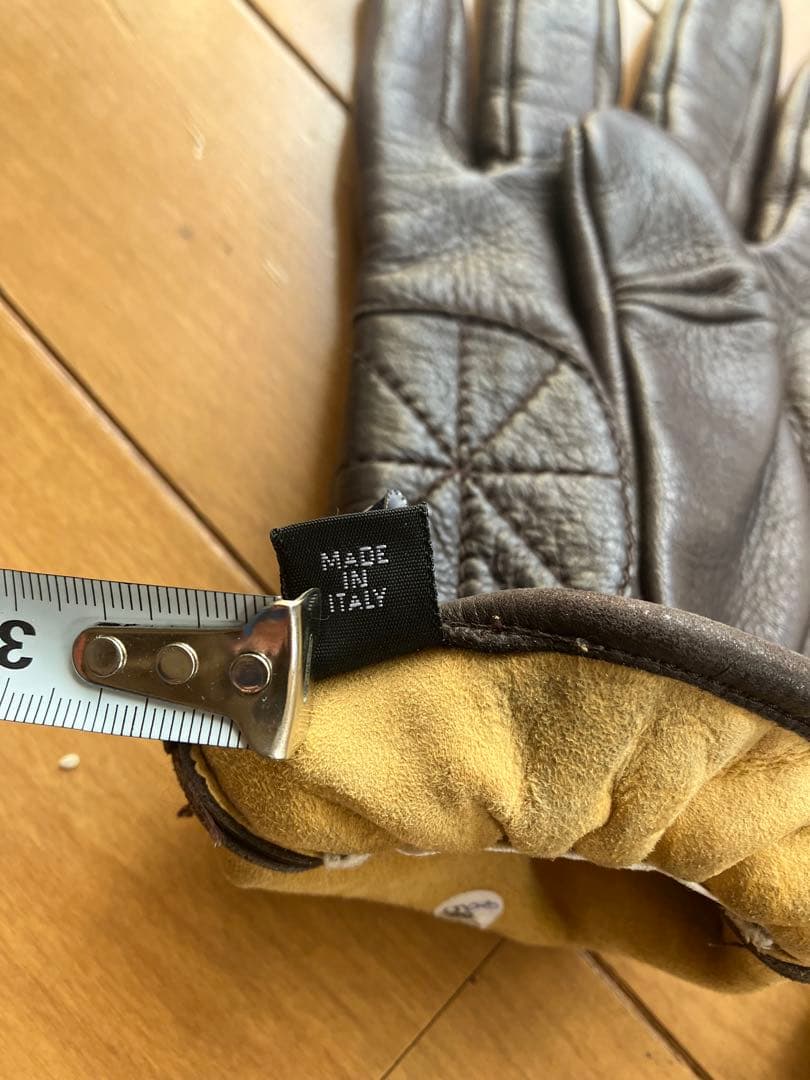 MEROLAダークブラウン レザー手袋 サイズ8 made in ITALY