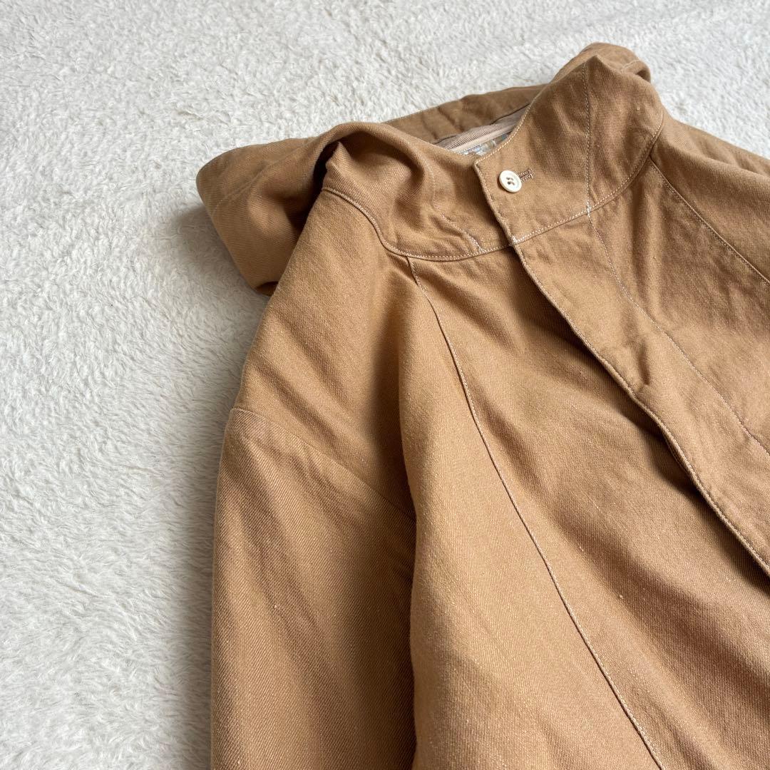 美品 ヌメ nume パラスパレス 24SS リネンコットンフード付きコート 3