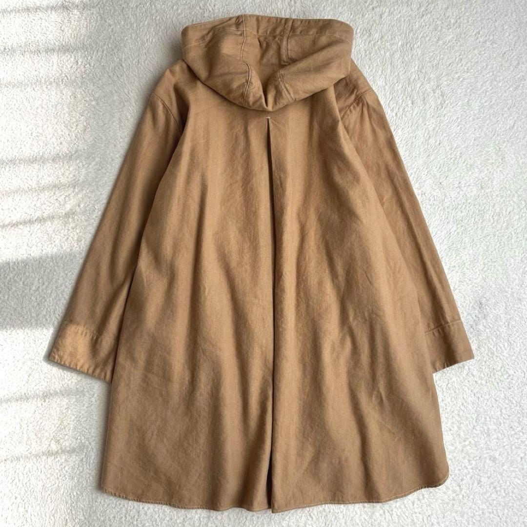 美品 ヌメ nume パラスパレス 24SS リネンコットンフード付きコート 3