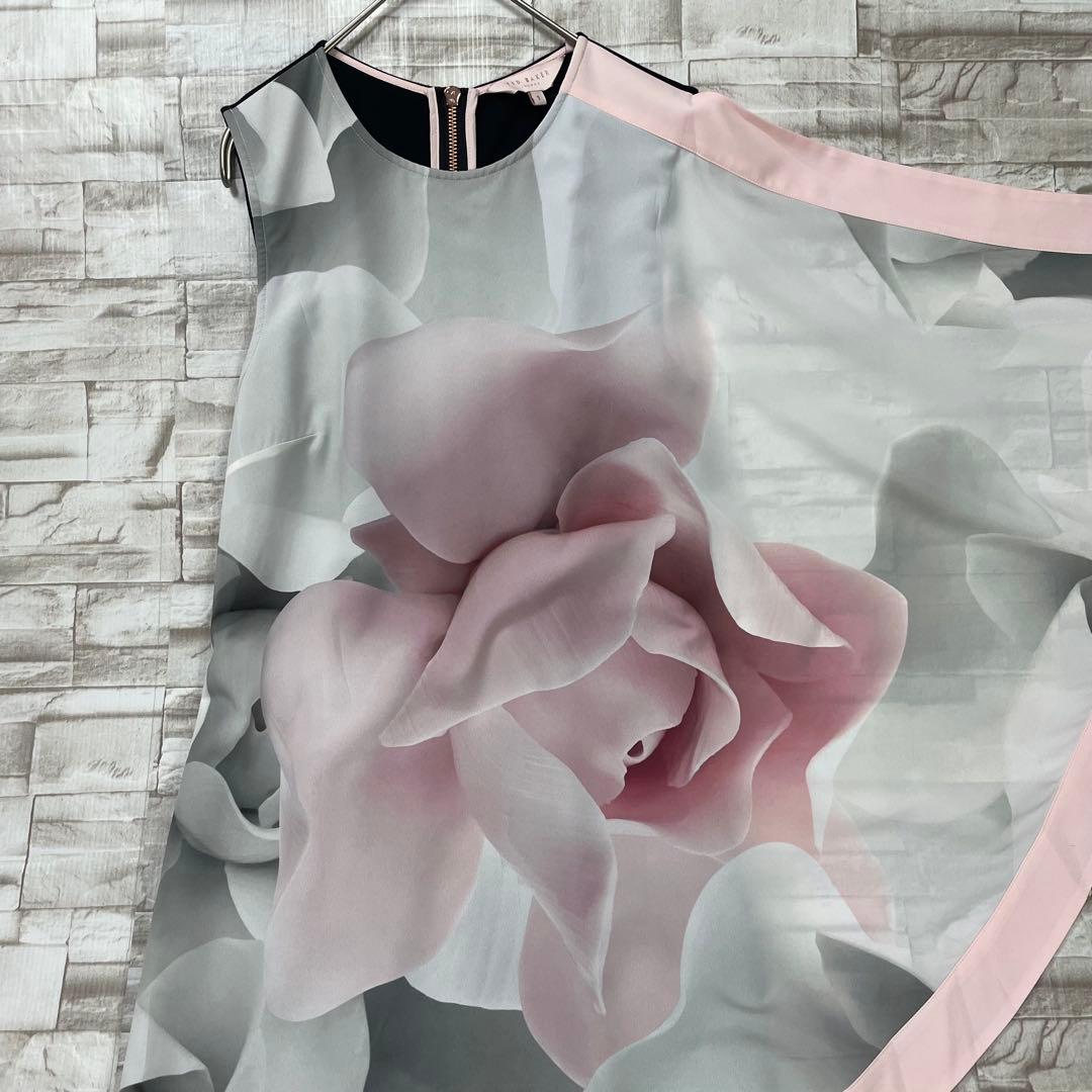 【極美品】TED BAKER ★ローズ　スカーフドレス　ワンピース　ノースリーブ
