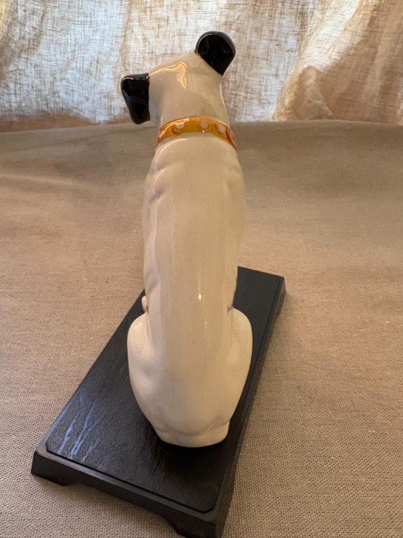 当時物 Victor ビクター犬 ニッパー 犬の置物 陶器製 台付