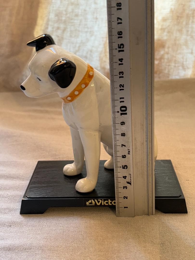 当時物 Victor ビクター犬 ニッパー 犬の置物 陶器製 台付
