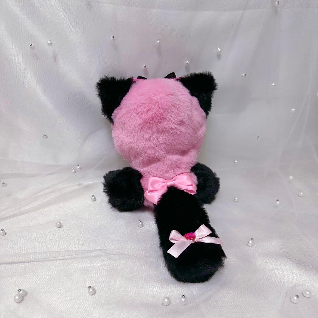 ぬい服 10~13cm おすわり ネコ 猫耳 ピンク 黒