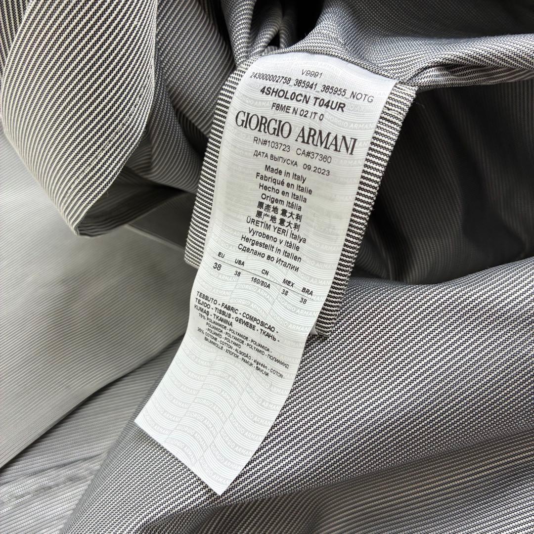 【新品】GIORGIO ARMANI ストライプ トレンチコート 38 タグ付