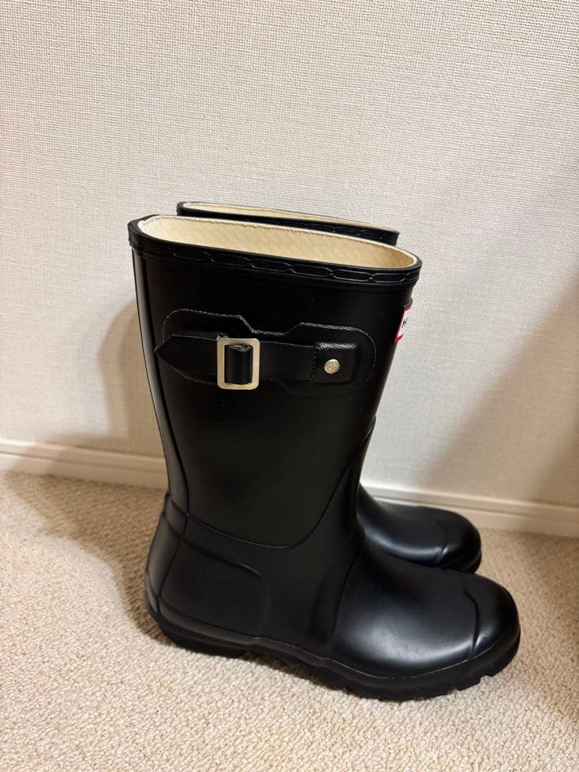 HUNTER ブラック 長靴 バックル付き　23.5cm