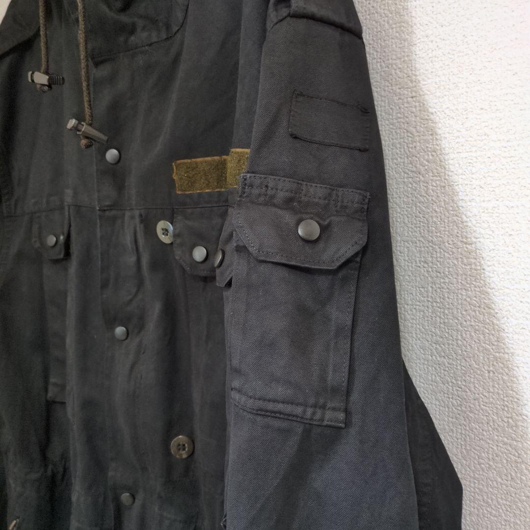 ドイツ軍ブラックモッズコート フード付き