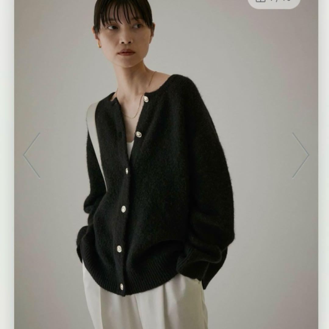 サロンアダムエロペ【WEB限定】2WAYメタルボタンモヘヤシャギーカーディガン