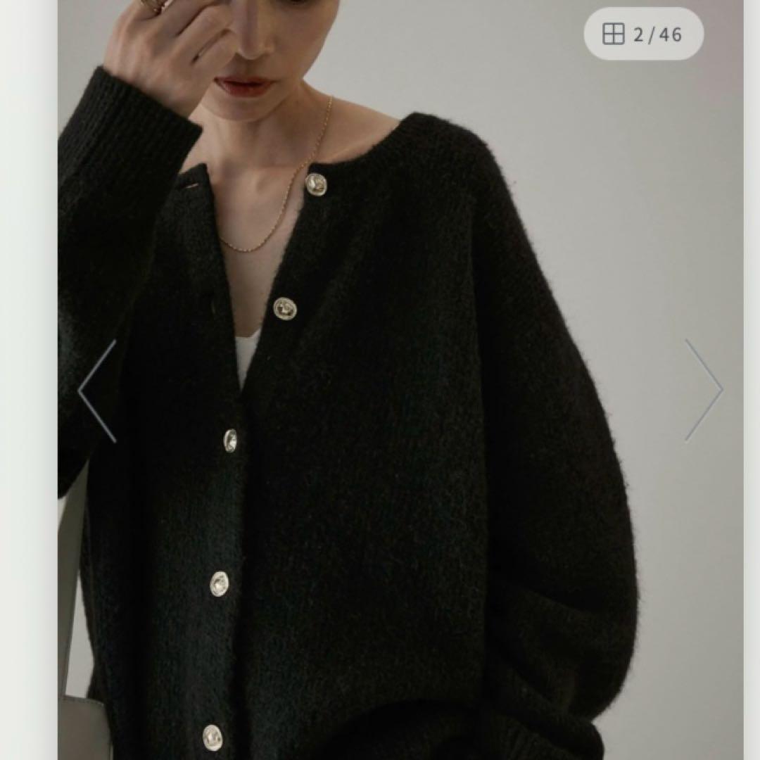 サロンアダムエロペ【WEB限定】2WAYメタルボタンモヘヤシャギーカーディガン