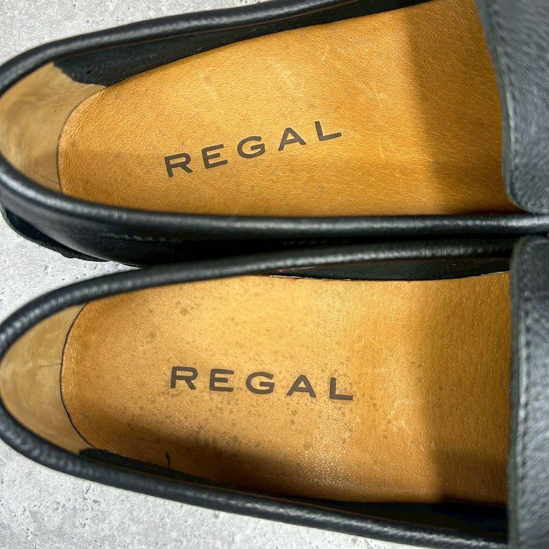 【袋付 美品】REGAL モカシン デッキシューズ シボ革 555R