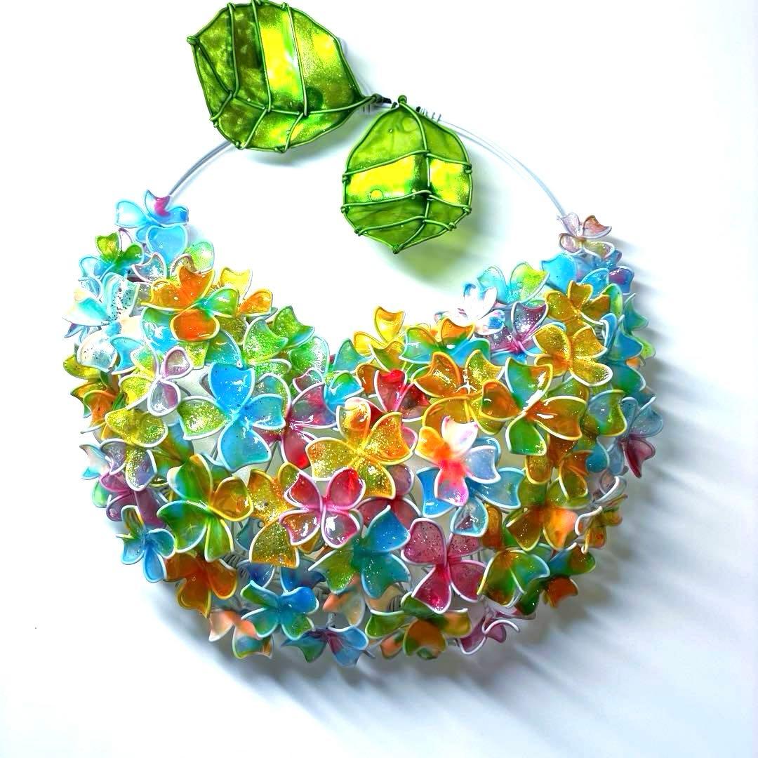 一点物　キャンディポップ紫陽花リース　ワイヤークラフト　ディップアート