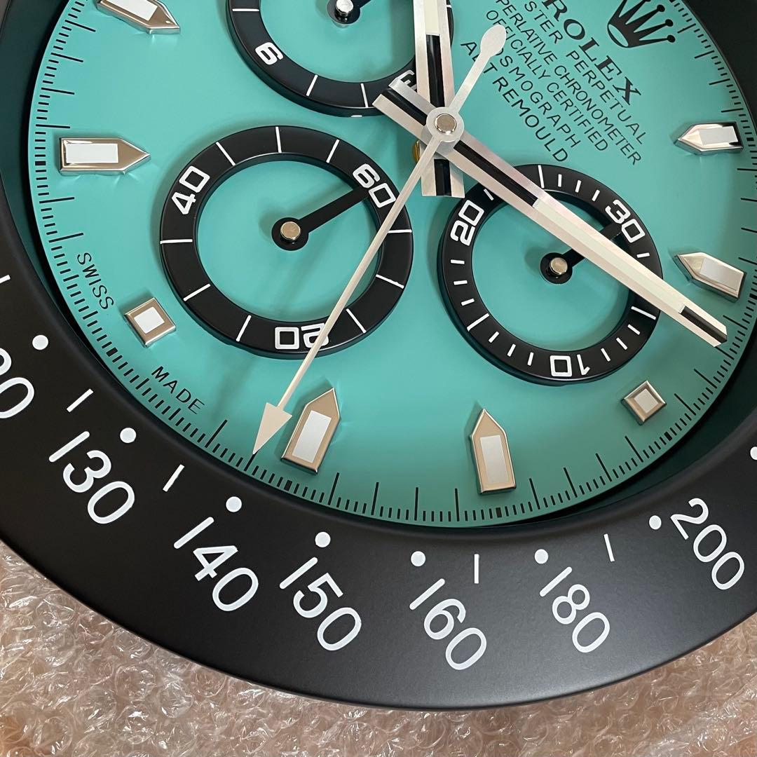 海外販促品 新品 ROLEX掛け時計 デイトナ 黒／ブルー！