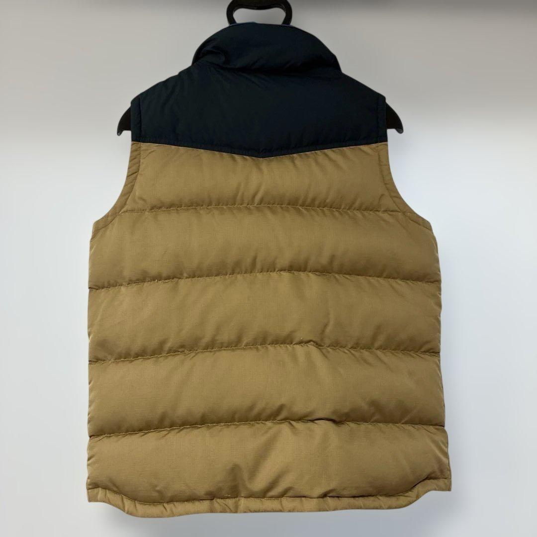 patagonia ダウンベスト S ベージュ/ネイビー/ブルー