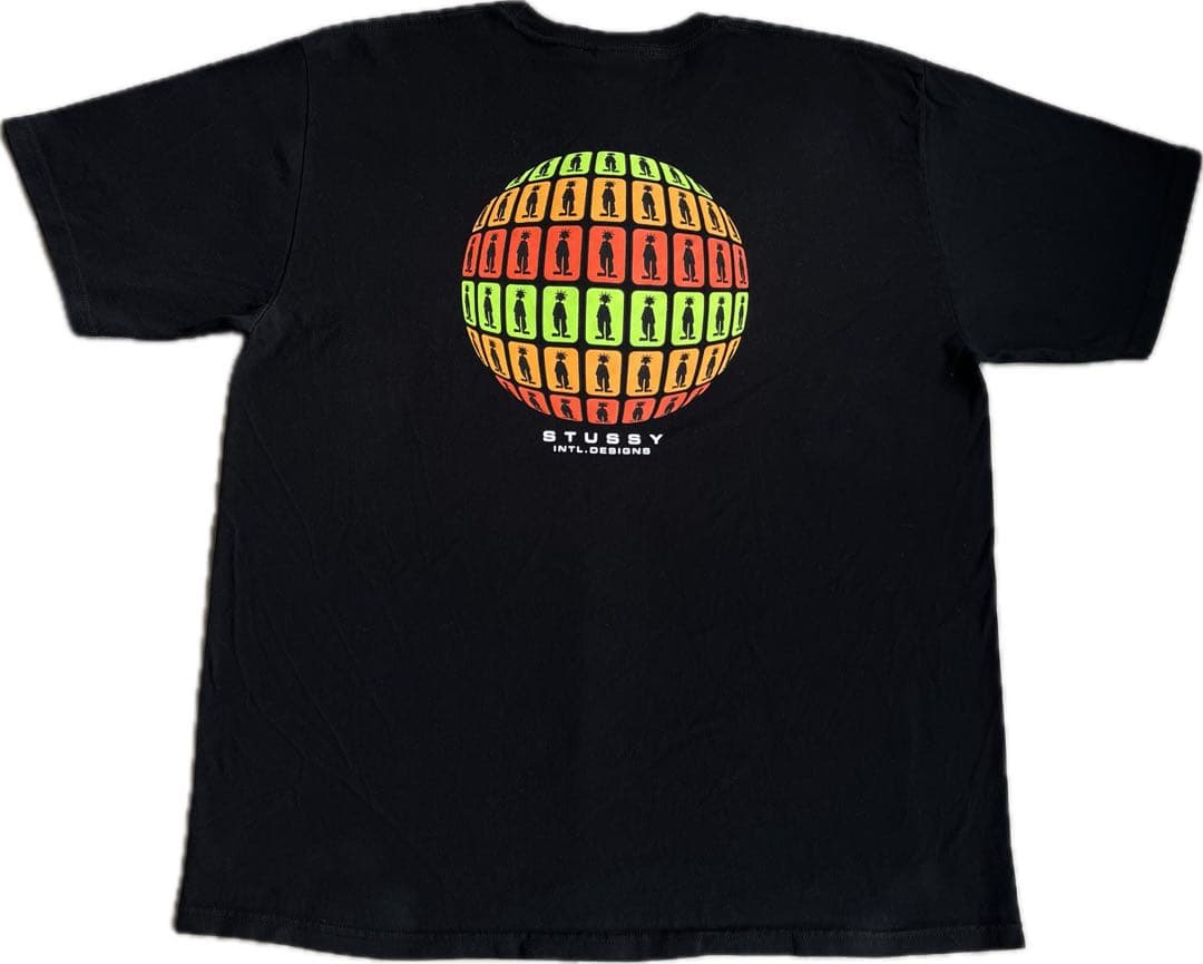 “シャドーマン” STUSSY ビックプリント Tシャツ XL 黒タグ 黒