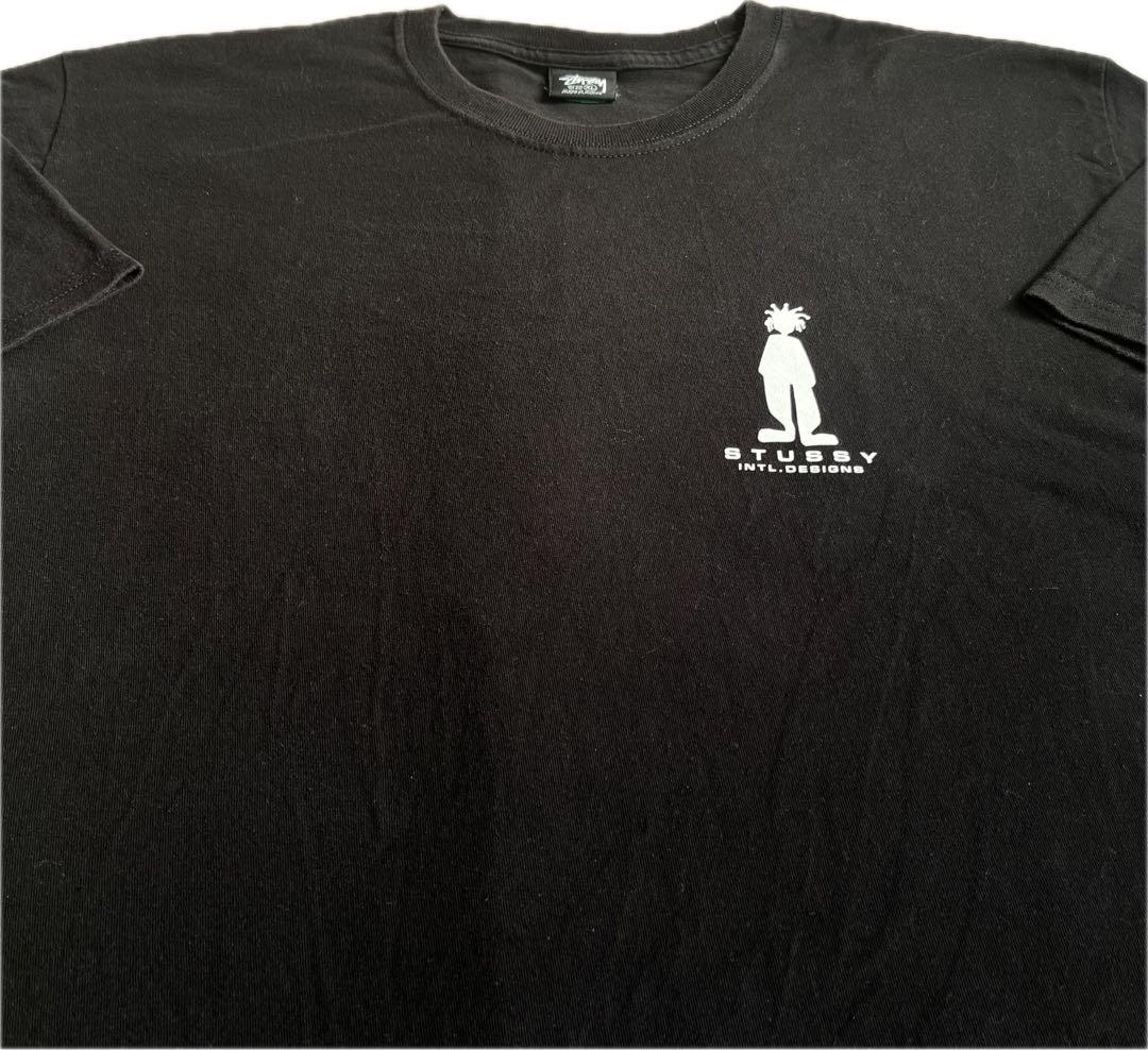 “シャドーマン” STUSSY ビックプリント Tシャツ XL 黒タグ 黒