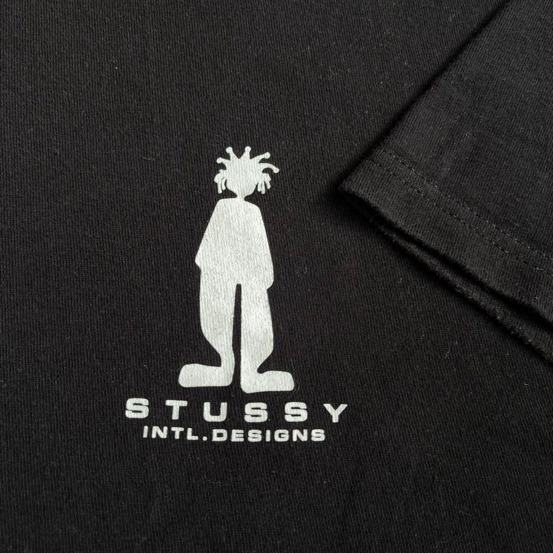 “シャドーマン” STUSSY ビックプリント Tシャツ XL 黒タグ 黒