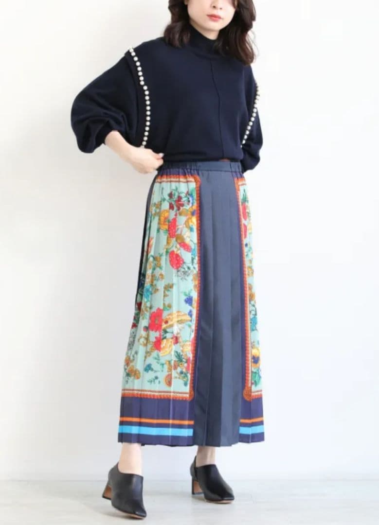 完売品 MUVEIL(ミュベール) スカーフプリントスカート 36