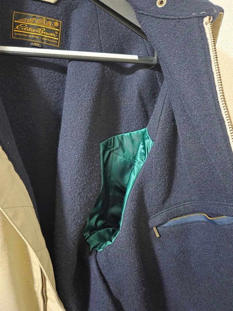 80s~90s 黒タグ EddieBauer フィールドコート L裏ウール