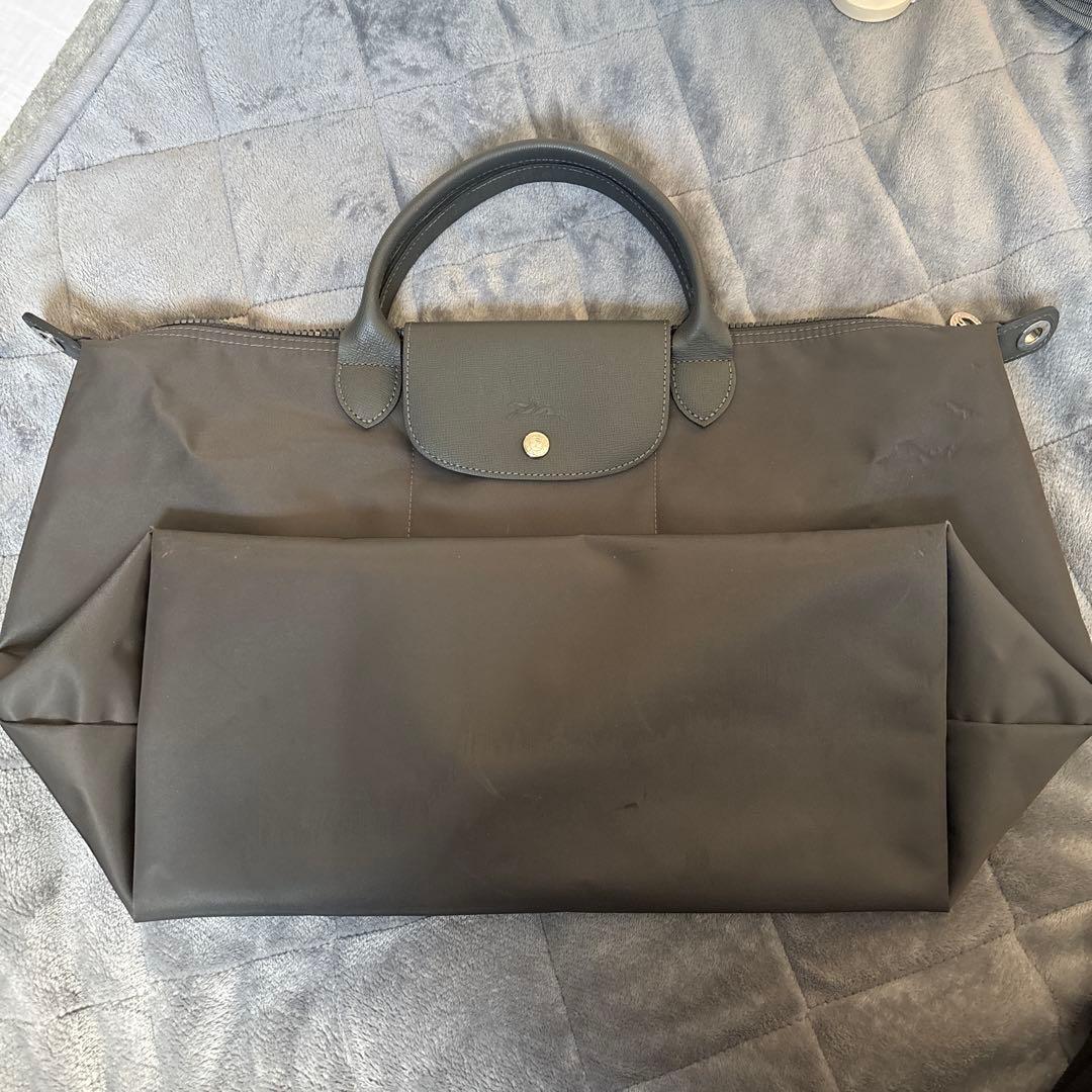 ⭐︎はっち　正規品！ロンシャン　ボストンバッグ　濃いグレー色