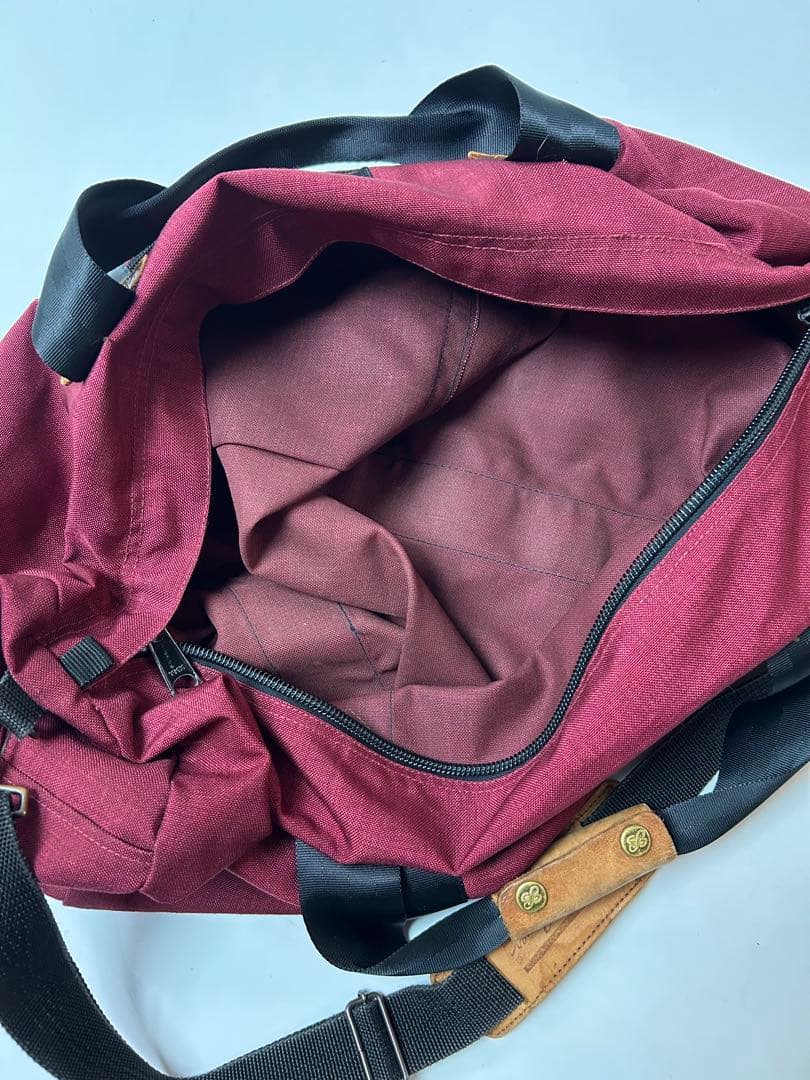 70s 80s Eddie Bauer バッグ　バーガンディ　ドラムバッグ