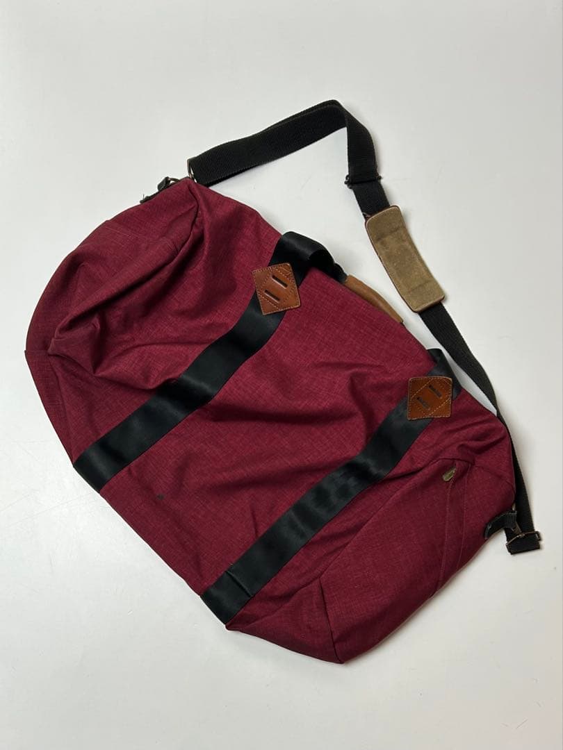 70s 80s Eddie Bauer バッグ　バーガンディ　ドラムバッグ