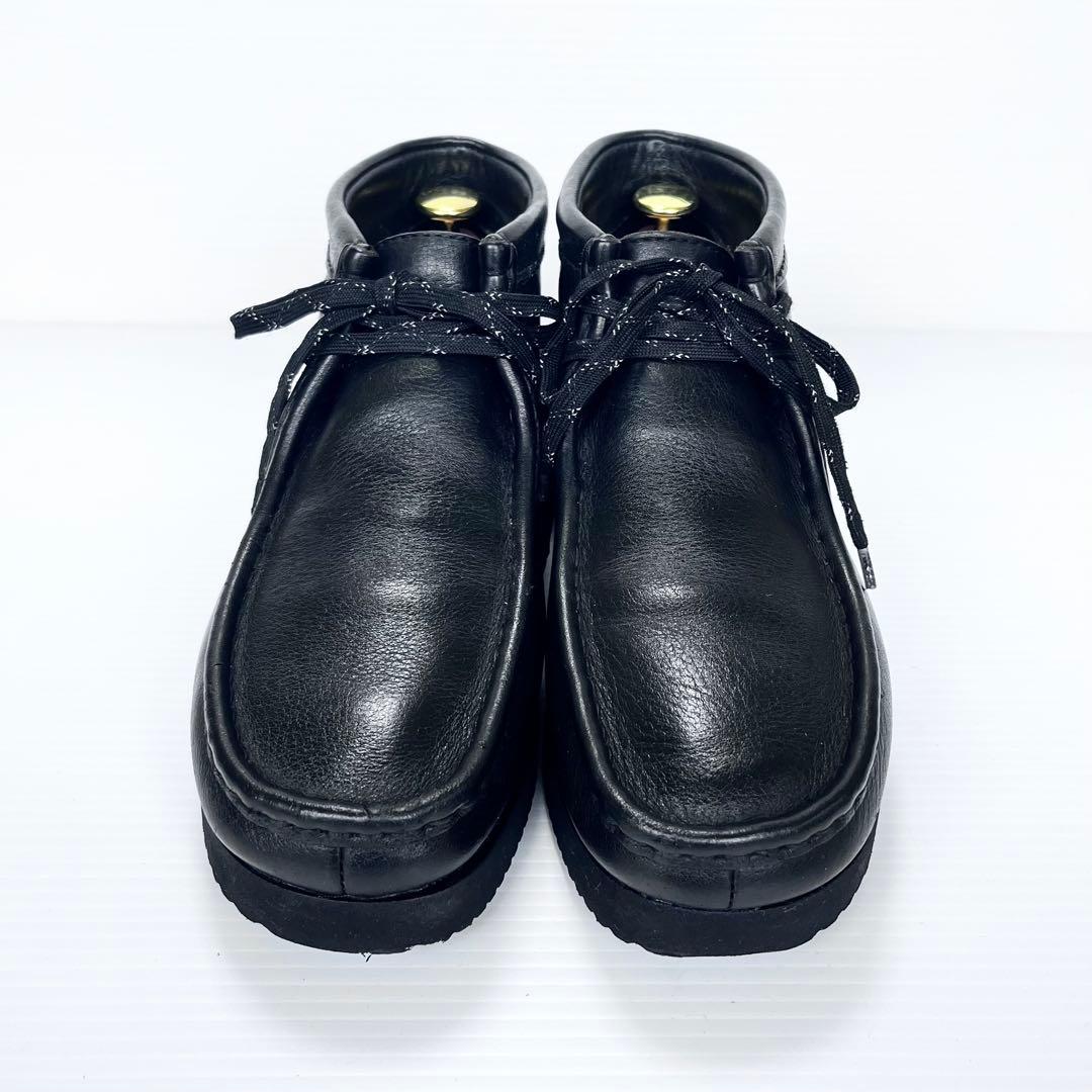 極美品✨ クラークス ワラビー ゴアテックス 黒 レザー シボ革 25cm