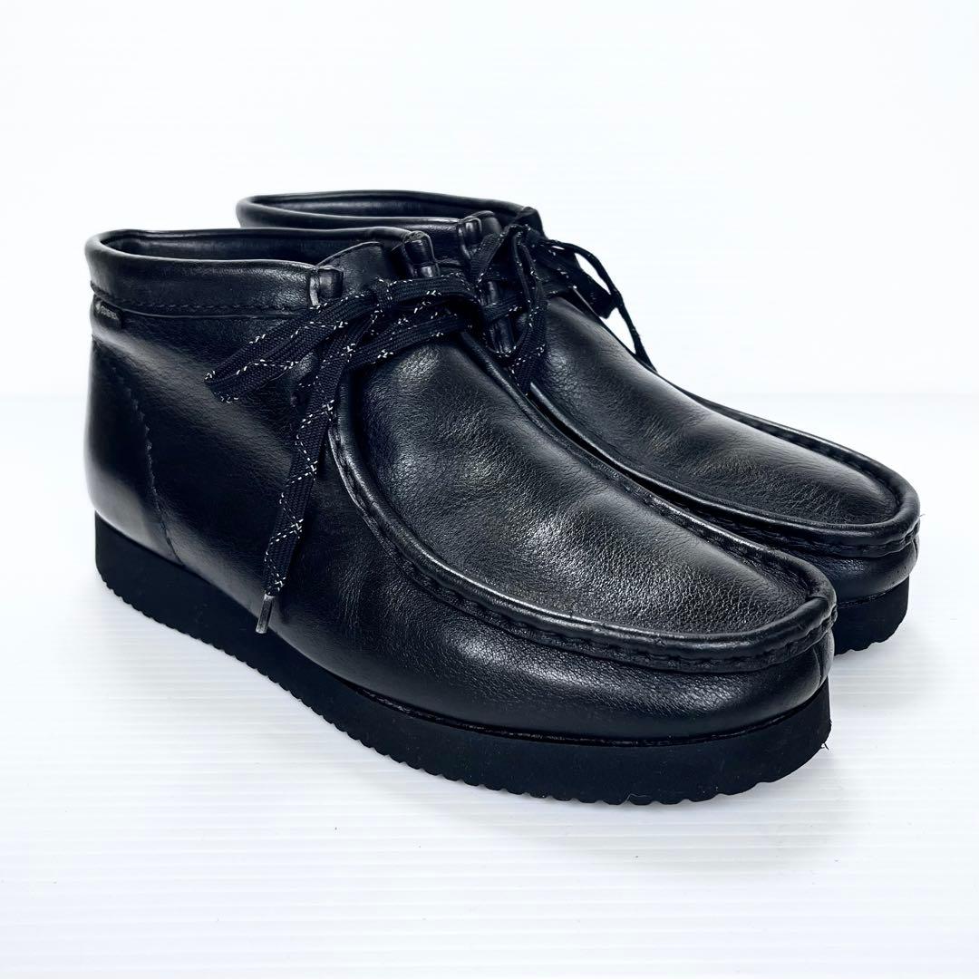 極美品✨ クラークス ワラビー ゴアテックス 黒 レザー シボ革 25cm