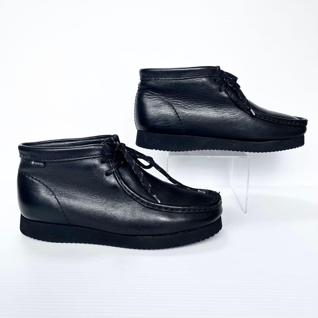 極美品✨ クラークス ワラビー ゴアテックス 黒 レザー シボ革 25cm