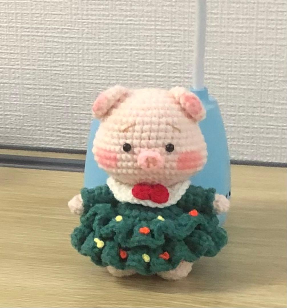 ♡Nao♡あみぐるみセット ウサギ・ブタ・ゾウ6点セットキーホルダー付き