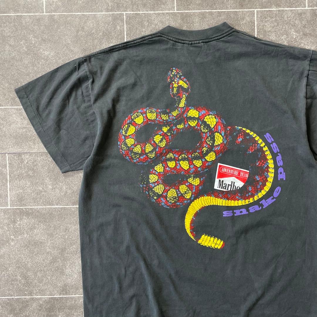 Marlboro マルボロ snake passフェード ポケットTシャツ XL