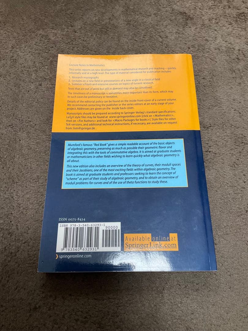 語学・辞書・学習参考書 The Red Book of Varieties and Schemes