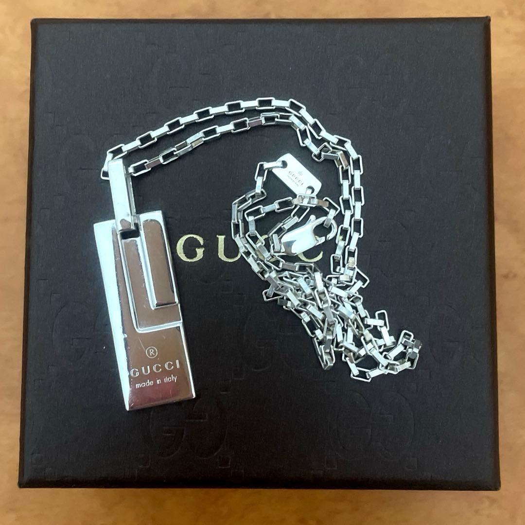 正規品‼️GUCCI グッチ ロゴ プレート ネックレス ベネチアンチェーン 美品