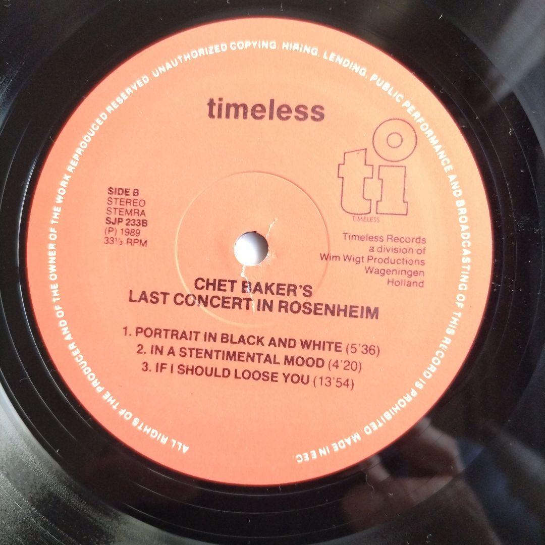Chet Baker/ Last Recording レコード