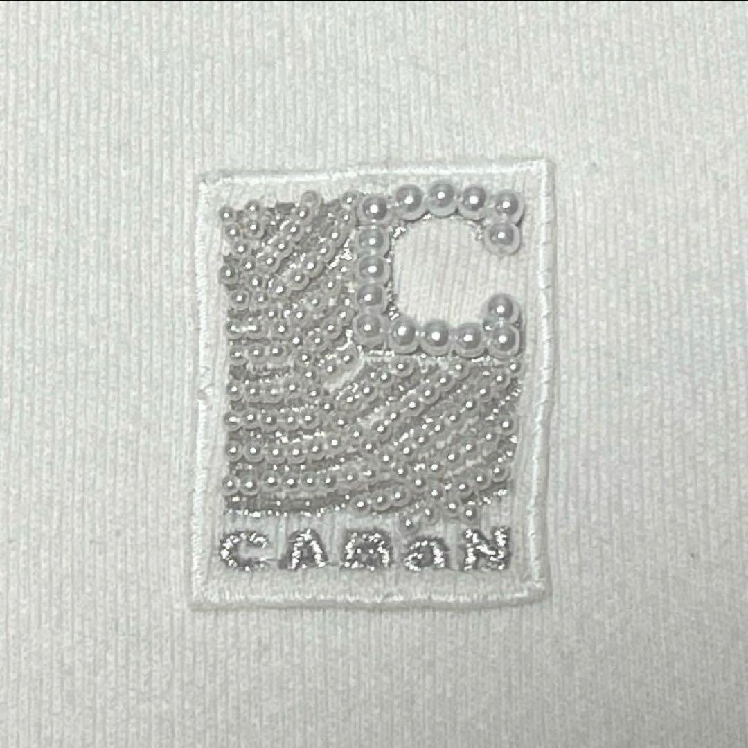 CABaN キャバン コットンカシミヤ パールロゴポロカーディガン 白 24AW
