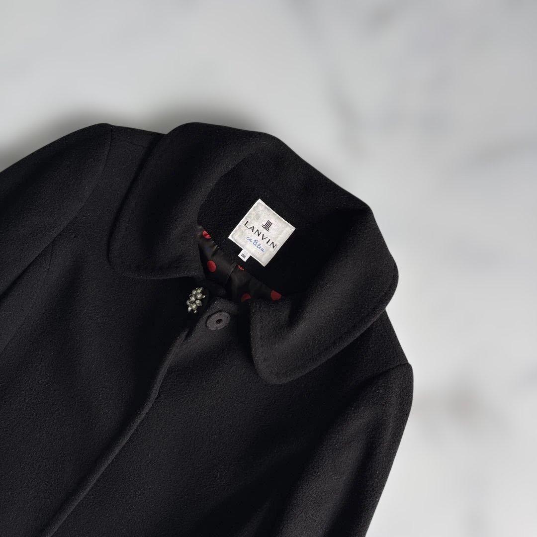 ✨美品✨ LANVIN en Bleu ランバンオンブルー　 ロングコート黒