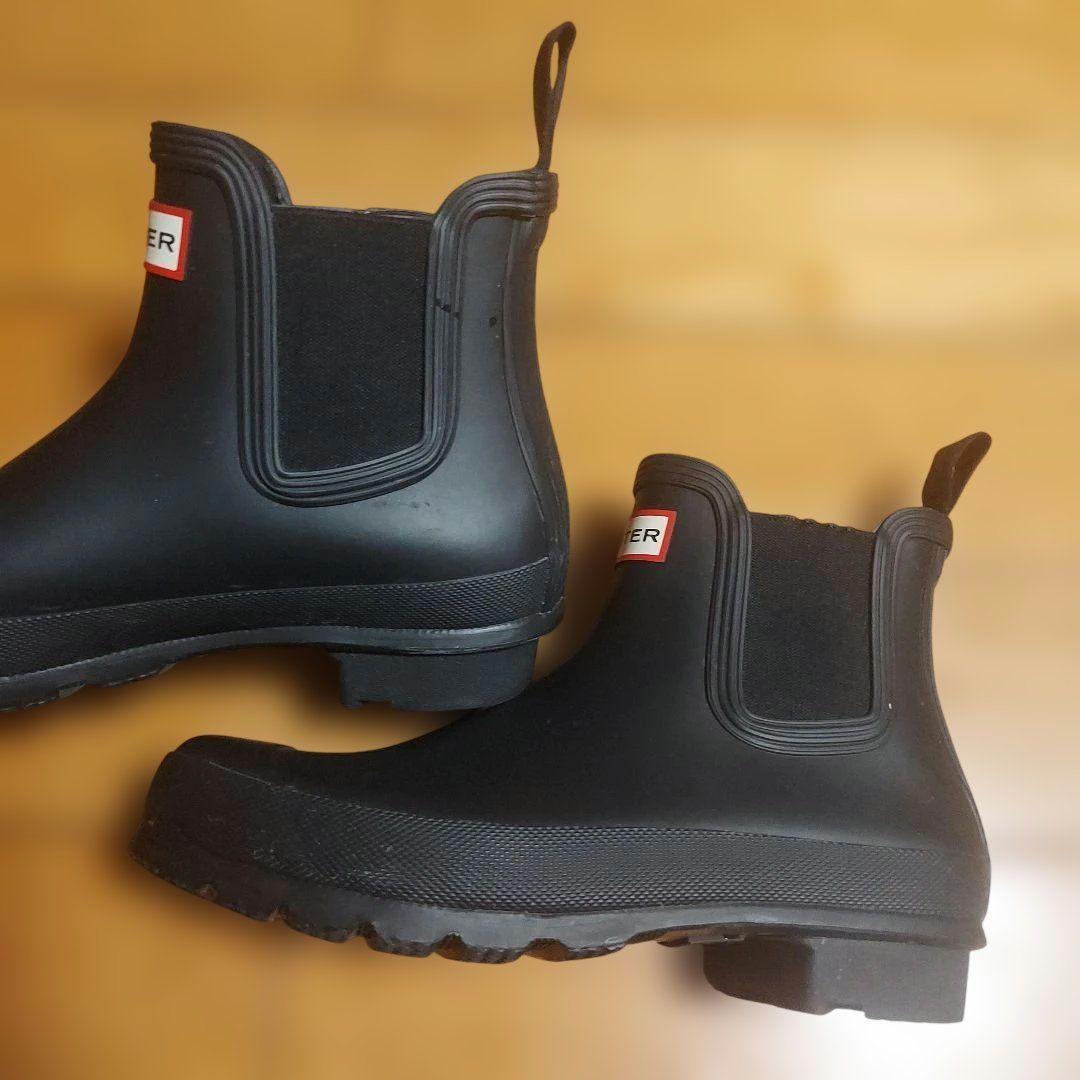 ゆず❗　美品　HUNTER EU38 黒　ブラック レインブーツ