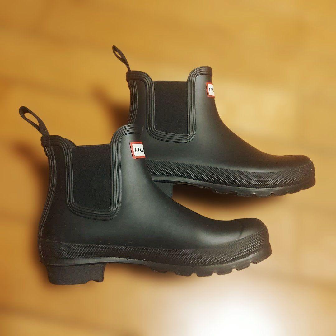 ゆず❗　美品　HUNTER EU38 黒　ブラック レインブーツ