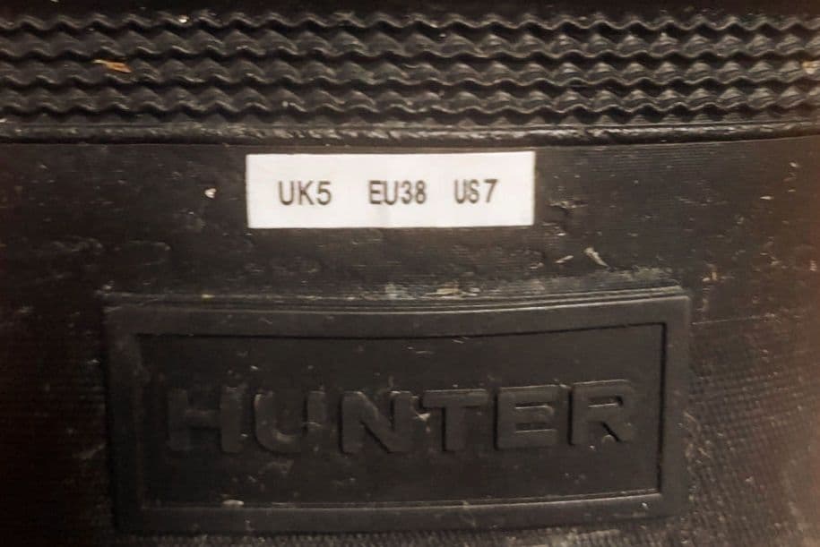 ゆず❗　美品　HUNTER EU38 黒　ブラック レインブーツ