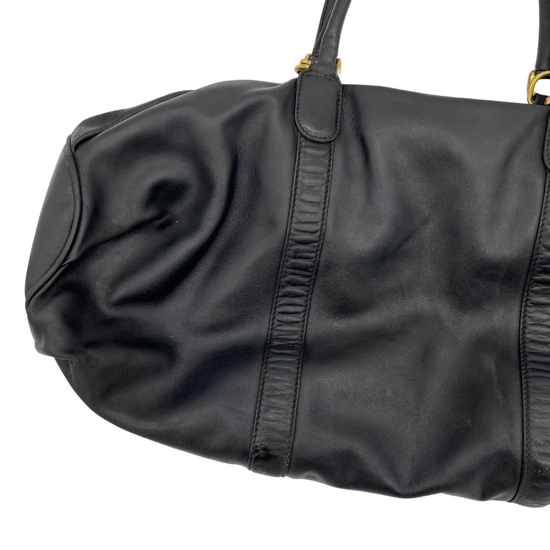 GUCCI グッチ オールドグッチ レザー ボストンバッグ 黒