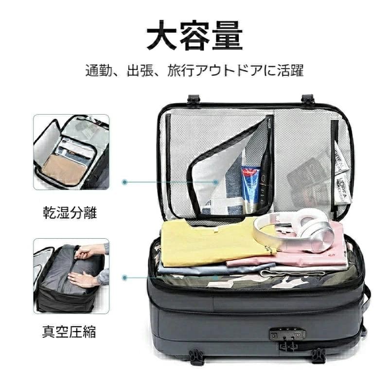 機*ル様 60L PVC製防水バックパック 多機能真空圧縮バックパック