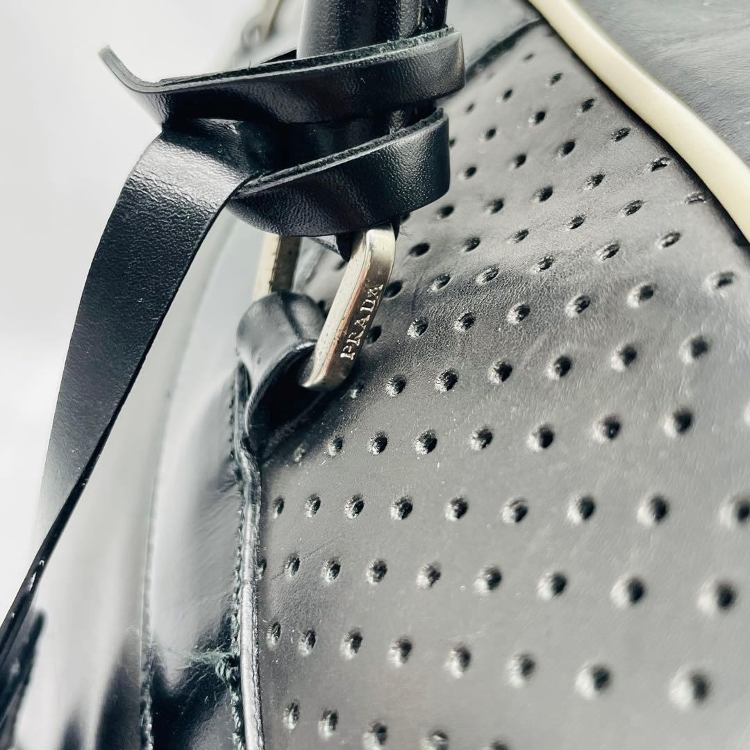 PRADA プラダ ハンドバッグ ボーリングボストンバッグ ブラック レザー