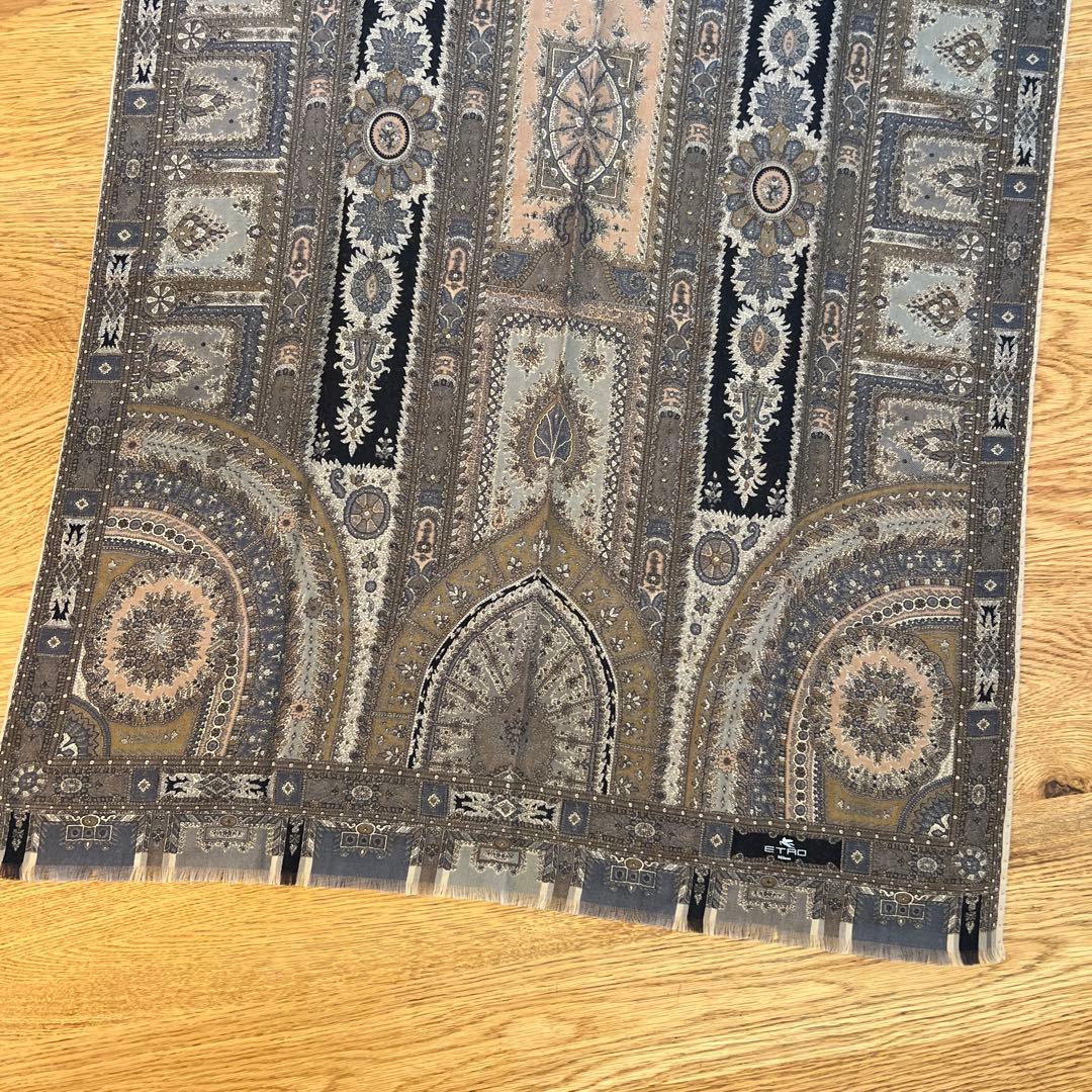 ETRO エトロ　　大判ストール　⑤ シルク　ウール　ペイズリー柄　イタリア製