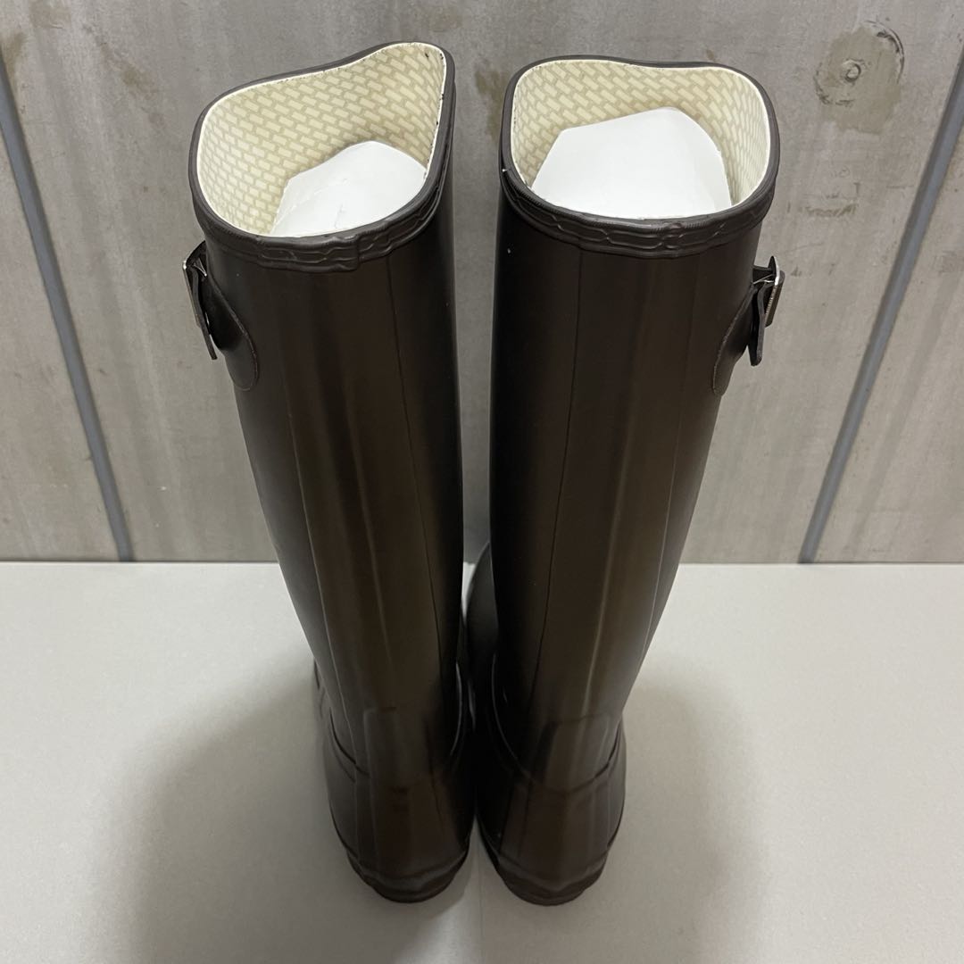 美品★HUNTER ブラウン レインブーツ 24.5-25.0cm