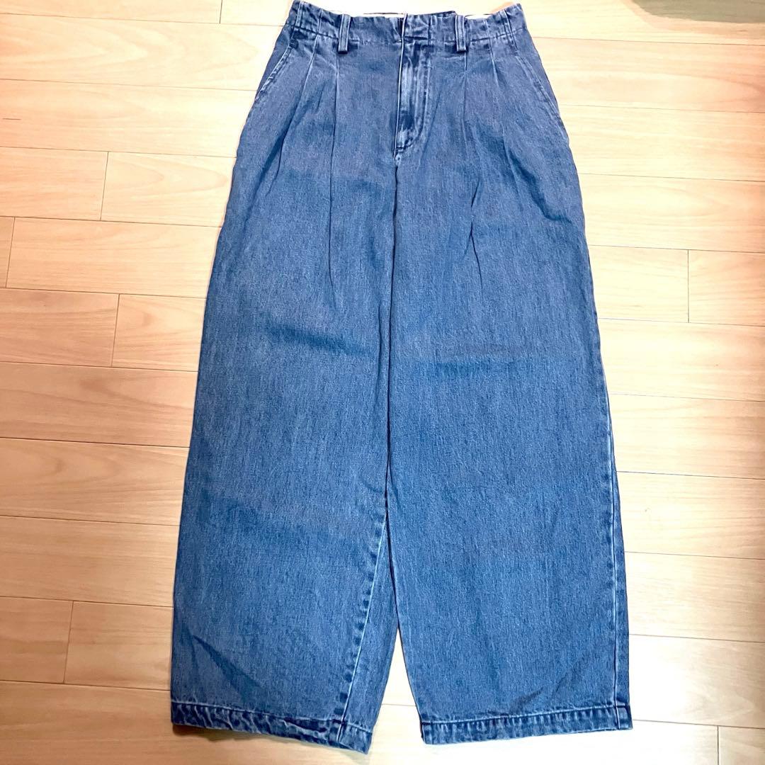 【美品】SLOBE IENA LEDENIM TUCK TROUSERデニム36