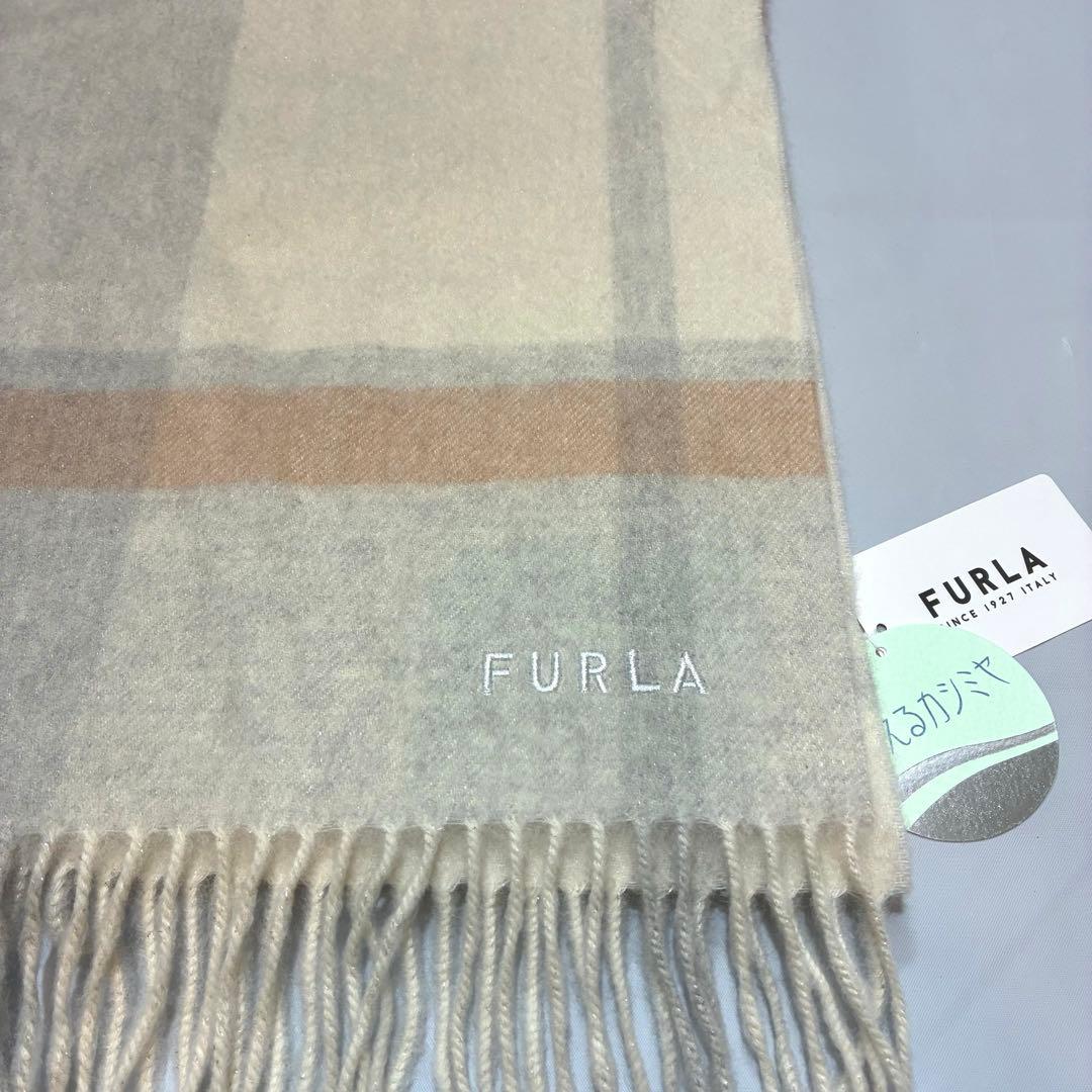 や*ー様 【新品タグ付き】 FURLA カシミヤ 洗えるマフラー ストール チェ