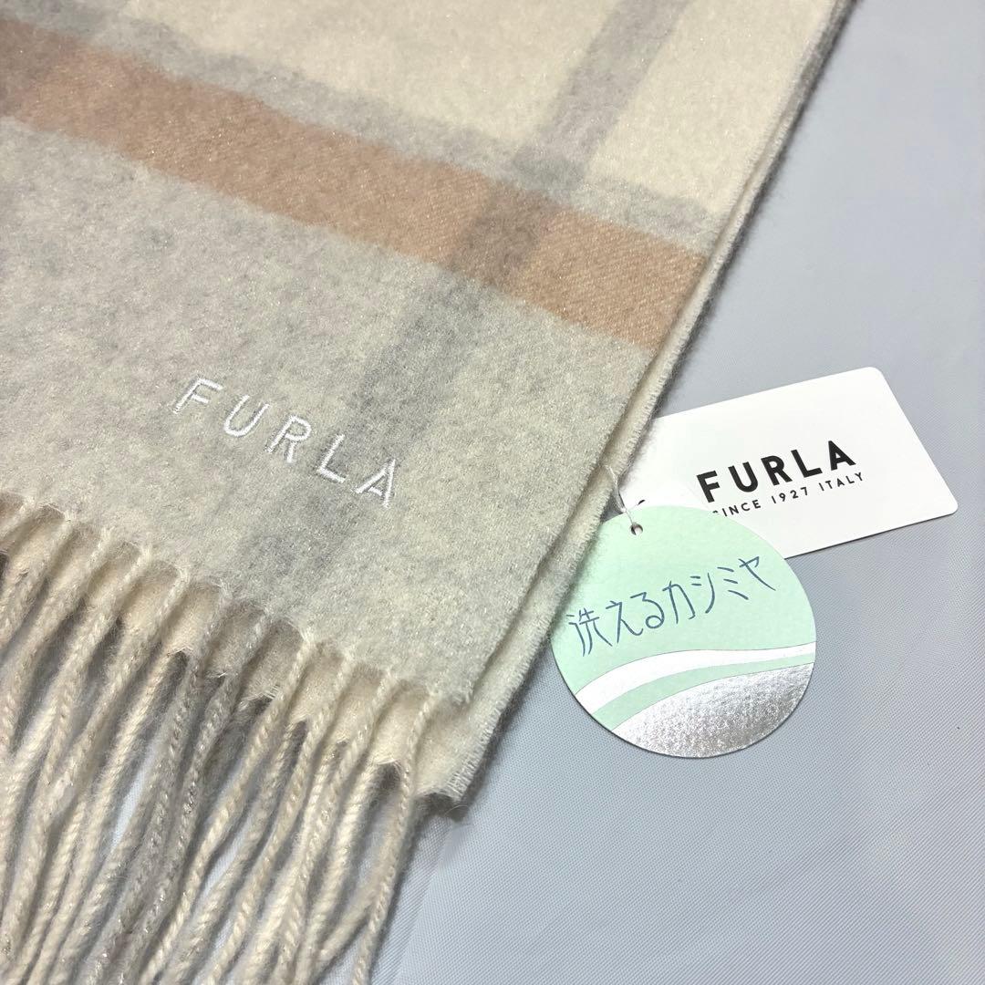 や*ー様 【新品タグ付き】 FURLA カシミヤ 洗えるマフラー ストール チェ