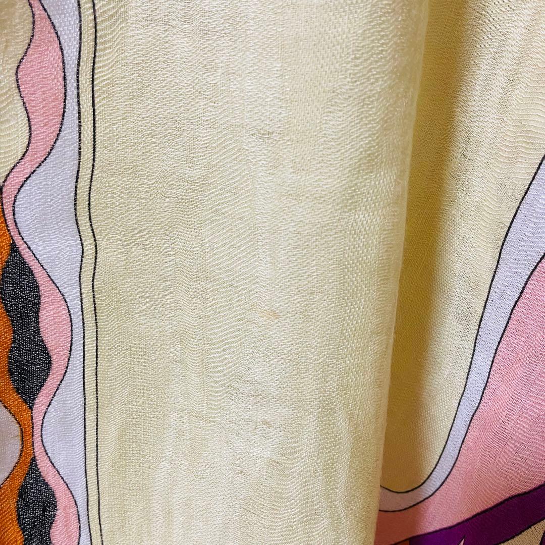極美品✨ エミリオプッチ EMILIO PUCCI ストール リネン混 プッチ柄