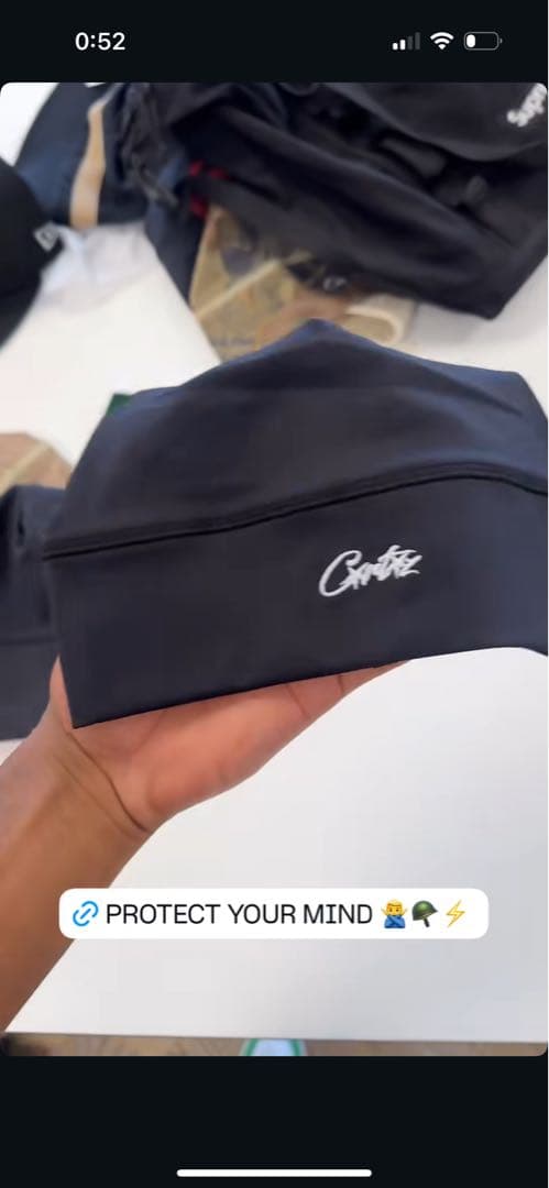 Corteiz LITEWORKY CAP [BLACK]スカルキャップビーニー
